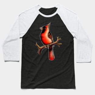 Red Cardinal bird male Baseball T-Shirt